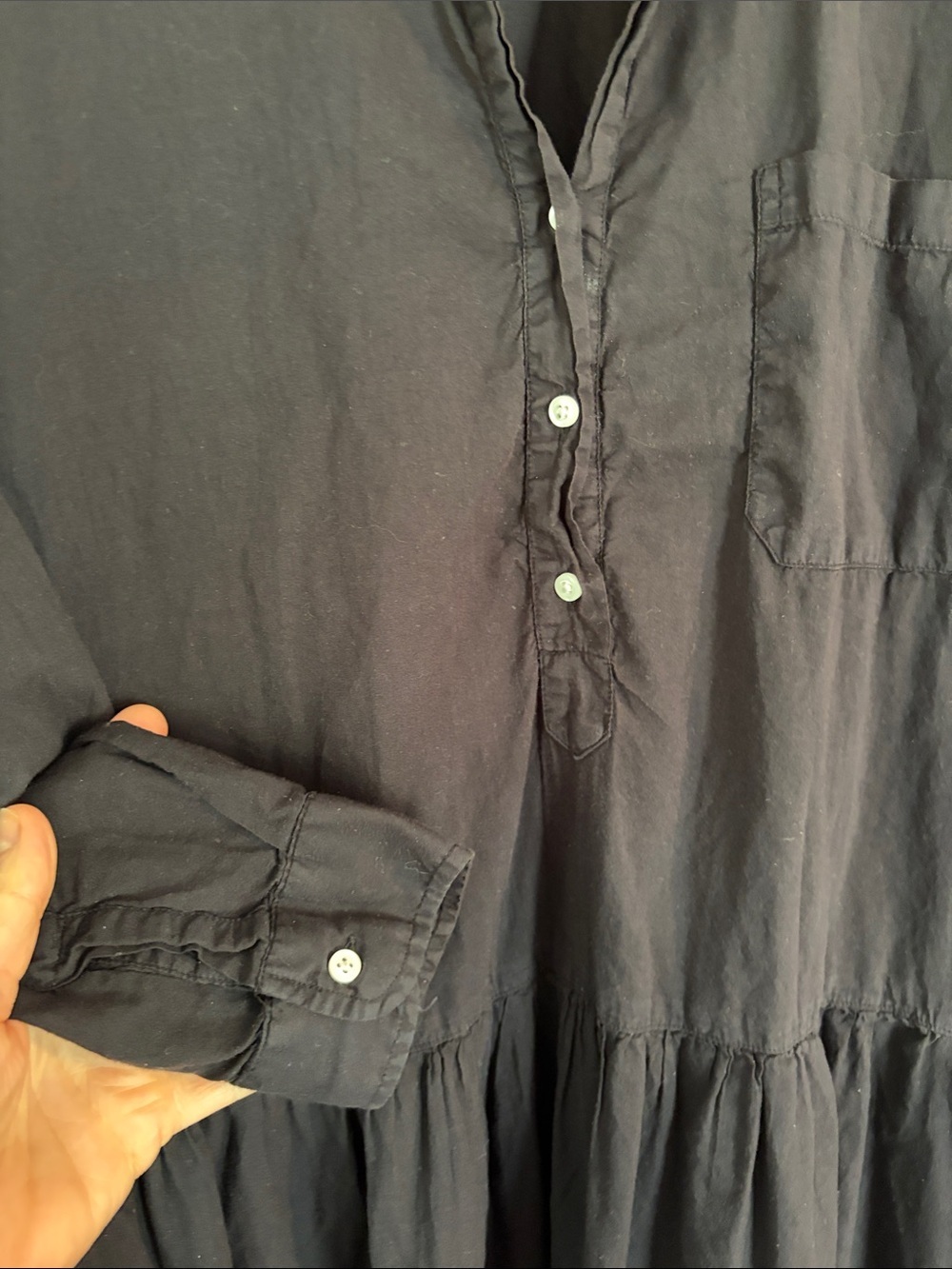 Grayson Changemaker Shirt Dress MIDI Black Oversized Women’s Size Medium M - Picture 4 of 5